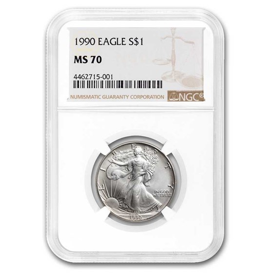1990 Silver American Eagle MS-70 NGC 1990 Silver American Eagle MS-70 NGC